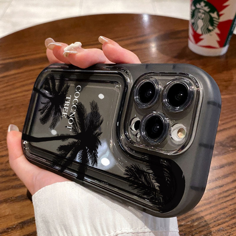 英文椰树适用苹果14promax手机壳新款iPhone13Pro保护套气囊防摔情侣12硅胶小众Plus男11高级感女xr创意软高性价比高么？