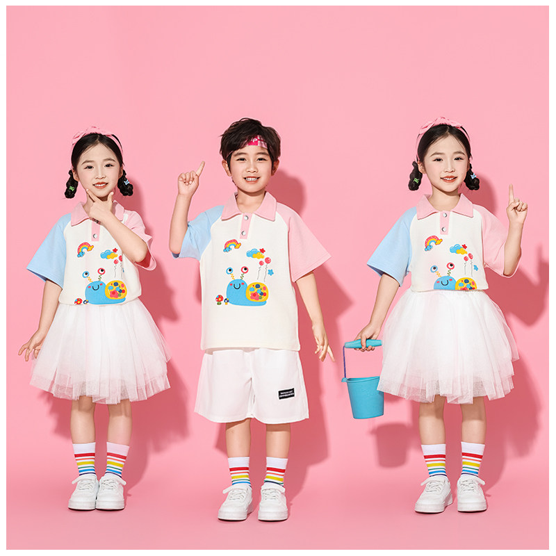 幼儿园小班六一啦啦操演出服儿童夏季毕业演出服小学生团体舞蹈服