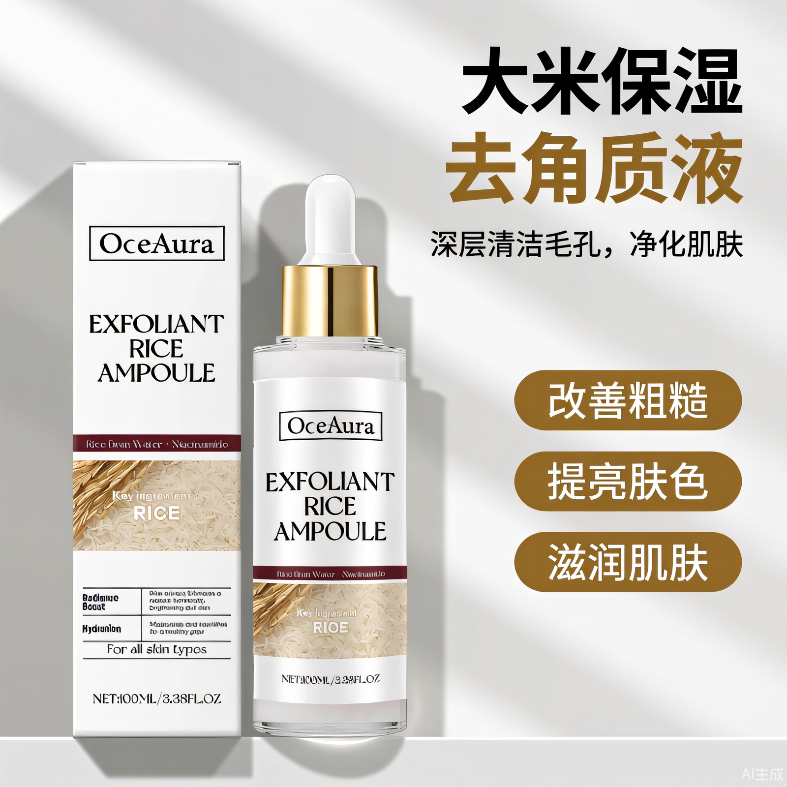OCEAURA大米保湿去角质液 滋润补水温和去角质呵护柔嫩肌肤保湿液
