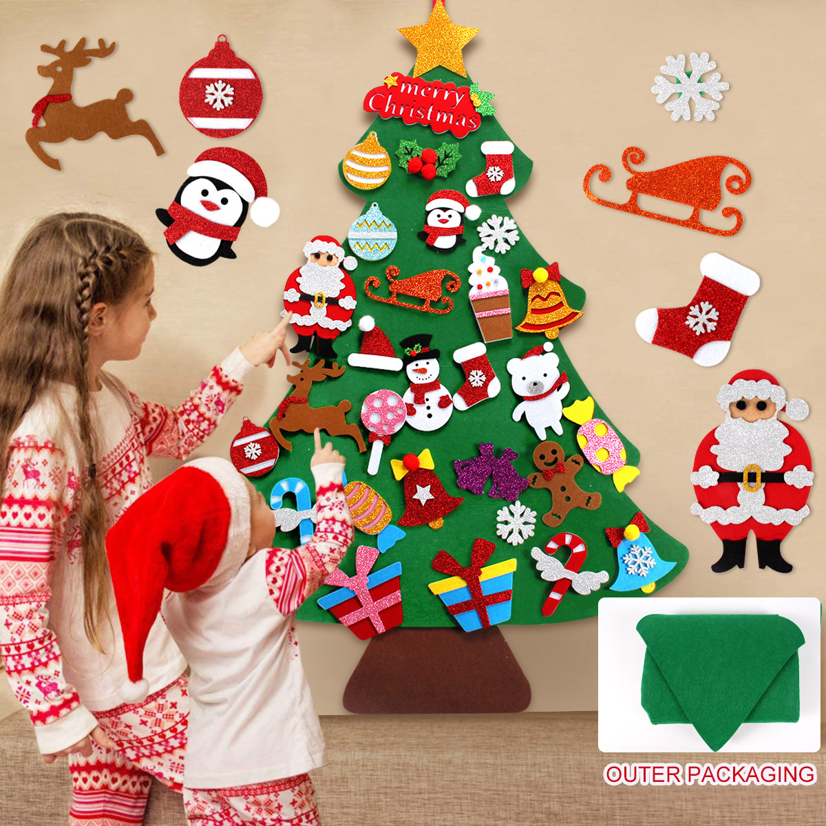 diy felt christmas tree christmas decoration for home navida