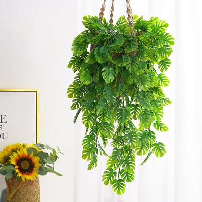 76cm Artificial Green Plants Hanging Vine Ivy Leaves Radish