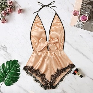 erotic Bow Women Lace Stain Neck sexy Linger hot lingerie