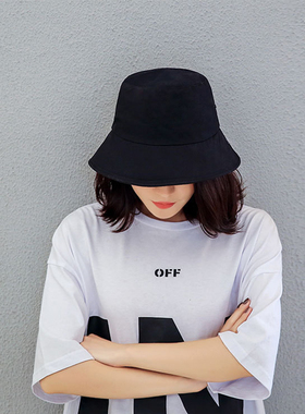 Black White Solid Bucket Hat Unisex Bob Caps Hip Hop Gorros