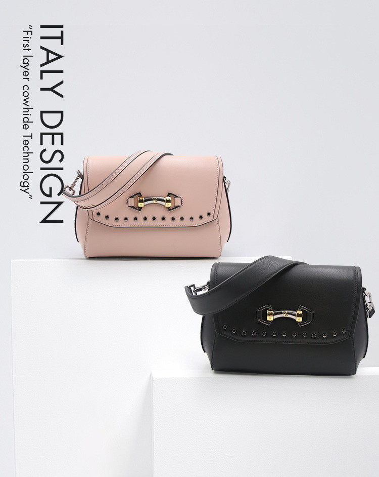 意大利pld保兰德 头层牛皮单肩斜挎包精美女包翻盖小方包 高端质