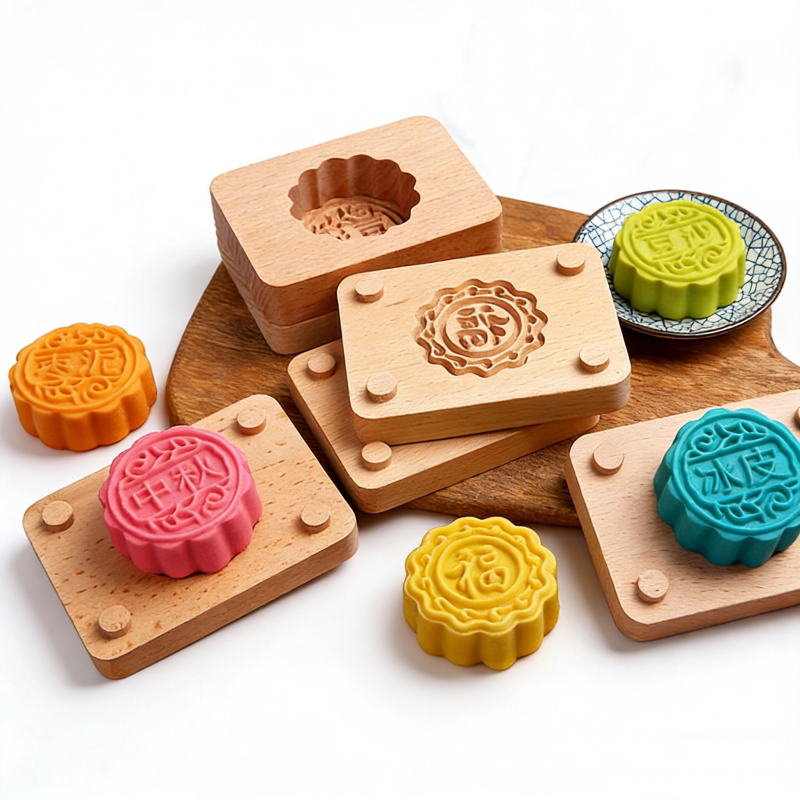 双层中式传统家用儿童手工卡通月饼冰皮绿豆糕点青团木质模具神器