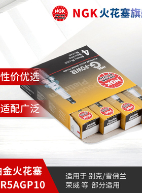 NGK双铂金火花塞PLTR5AGP10 92236 4支装 适用于别克GL8君威君越