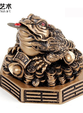 招财金蟾摆件三足金蟾蜍金蝉礼品