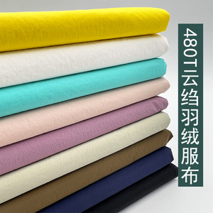 2023年新款羽绒服布料480T云绉微皱轻薄款棉服面料防晒服20D里布
