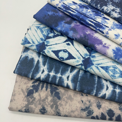 民族风靛蓝扎染桌布布艺加密棉麻布料长方形餐桌布装饰茶几布台布