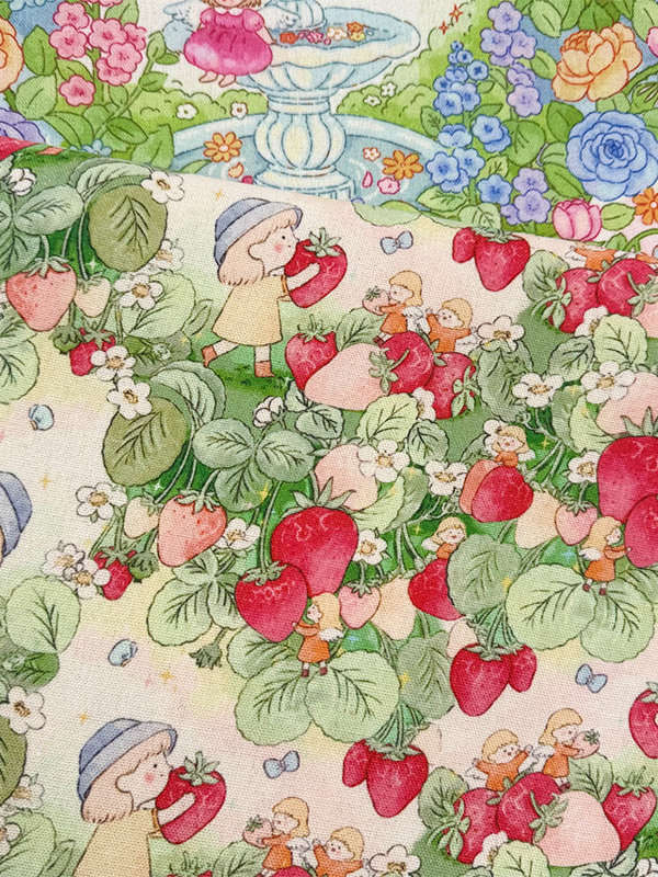 卡通花园女孩桌布棉麻布艺加密印花布料长方形餐桌布装饰茶几台布