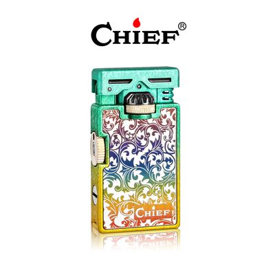 渐变唐草-Chief首领煤油打火机 防风 复古造型 高续航 生日礼物