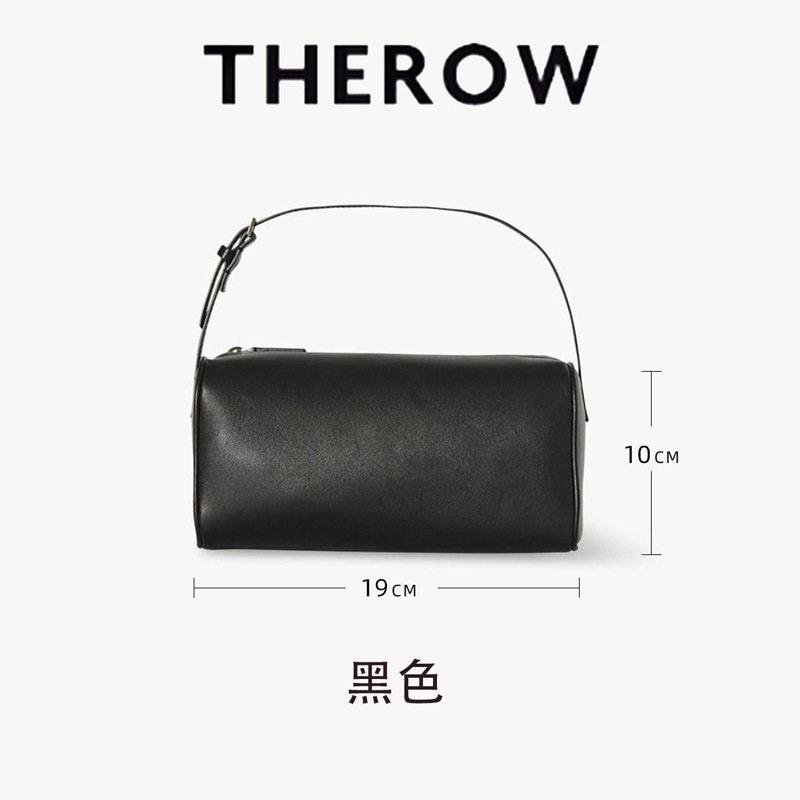 跨境Therow笔筒包反绒皮腋下包新款迷你小方包真皮手提包笔袋包图片