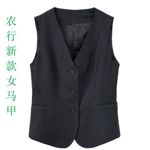 农业银行女士马甲农行行服灰色蓝绿色坎肩背褂子工作服工装潮
