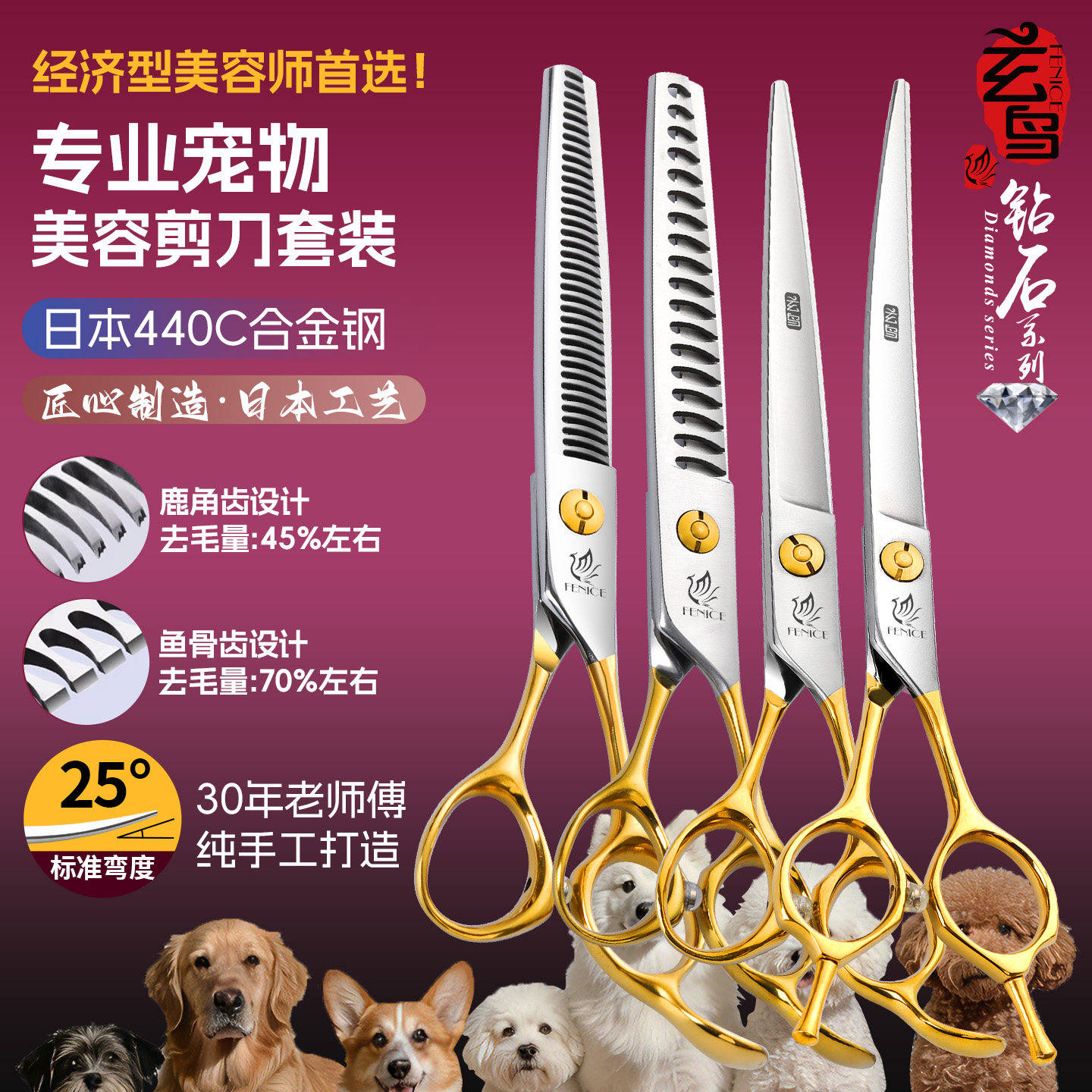 玄鸟宠物剪刀专业美容修毛工具图片