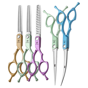 玄鸟专业宠物美容剪刀直弯剪牙剪狗狗贵宾泰迪比熊美容修毛剪套装
