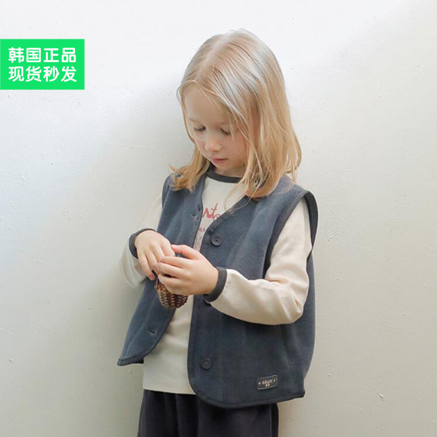 锦小和和 amber韩国童装女童马甲秋冬外穿洋气25新款儿童抓绒背心