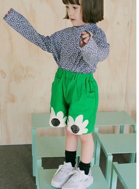 锦小和和 makaret韩国童装女童绿色春款裤子牛仔裤儿童短裤女外穿