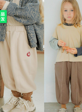 锦小和和bien韩国童装儿童纯棉裤子25秋款女童幼儿园裤束脚运动裤