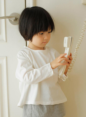 锦小和和 bien韩国童装女童长袖t恤纯棉2025新款儿童圆领洋气上衣