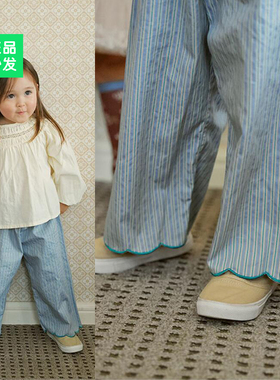 锦小和 amber韩国童装女童裤子早秋2025新款儿童纯棉幼儿园扇贝裤