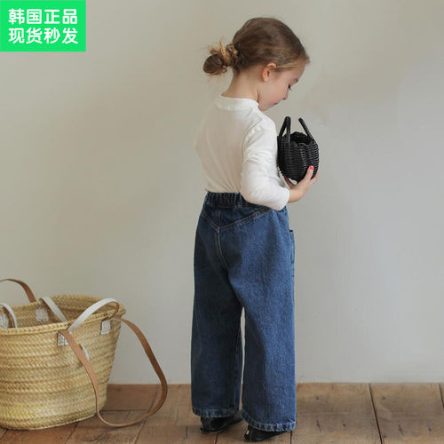 女童春季百搭直筒牛仔裤