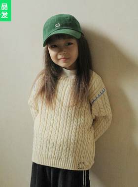 现锦小和和bien韩国童装儿童毛衣2024新款女童冬季套头洋气针织衫