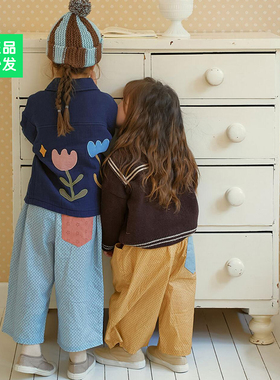 现 锦小和amber韩国童装女童秋季裤子外穿2025新款儿童碎花休闲裤