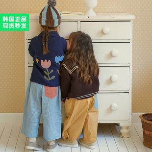 现 锦小和amber韩国童装女童秋季裤子外穿2025新款儿童碎花休闲裤