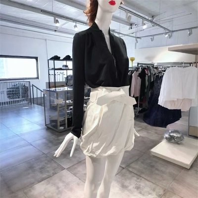 S-M穿 SA FE 简约风白色女装系带半身裙 830