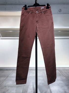 S-M穿 PT TORINO 男款棕红色休闲裤 455