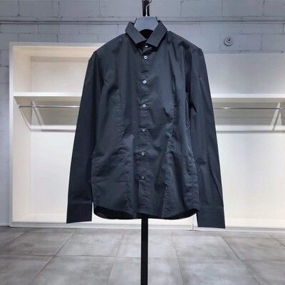 S-M穿 GREY DANIELE ALESSANDRINI 男款黑色洋装衬衣 430
