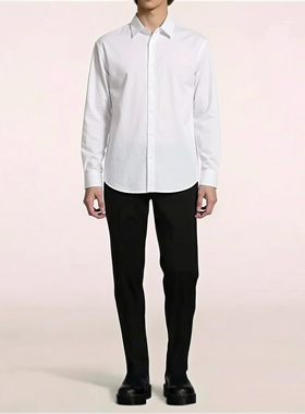 L-XL-2XL穿 EM ARM 男式白色长袖衬衫 650