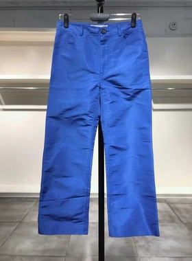 S-小M穿 MARNI 宝蓝色阔腿休闲裤 830
