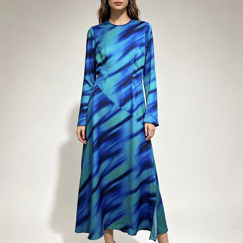 XS-S穿 TOPSHOP 蓝色韵纹洋装连衣裙 430