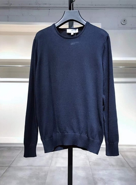 S-M穿 EGON VON FURSTENBERG 男款深蓝色羊毛针织衫  455