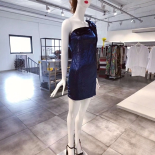 XS-S穿 ANIYE BY 漂亮显白皙 宝蓝色小礼服 738