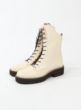 9码 SA0M ED0ELMAN 时尚奶油皮系带时装靴 699