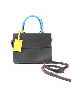 KA0RL LA0GERFELD 蓝黑拼色手提时装包 885