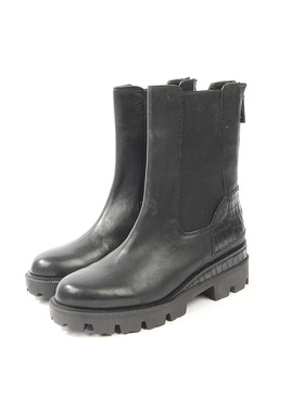 7.5码 SA0M ED0ELMAN 帅气黑色牛皮短靴 699