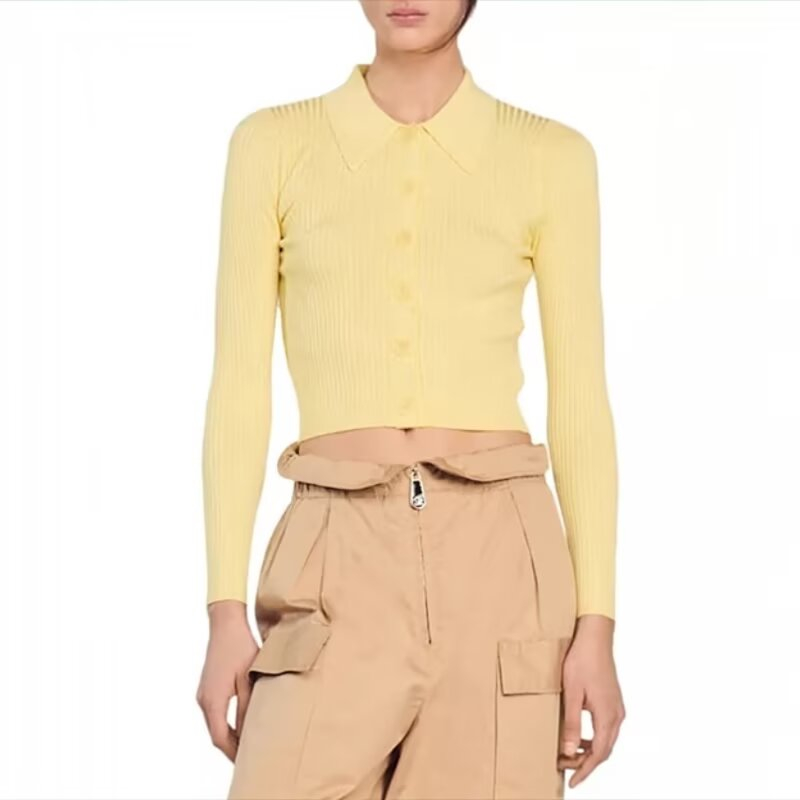 XS-S穿 SAXX 浅黄色洋装针织衫 320