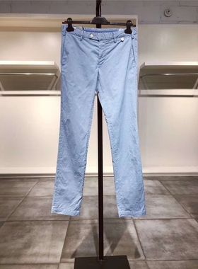 S-小M穿 AT.P.CO 男款雾蓝色弹性棉休闲裤 430