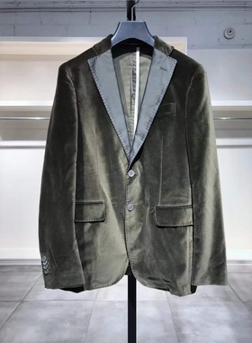 S-M穿 AFTER 6PM RODA 男款深绿色丝绒西服 985