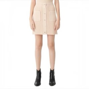 S-M穿 MAXX 淡粉色小香针织半裙 455