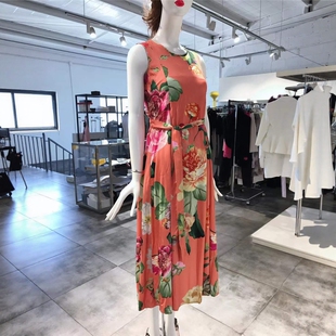 XS-S穿 THE ABITO MILANO 优雅印花洋装连衣裙 699