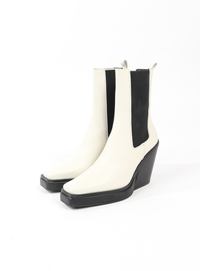 37码 TO0PSHOP 时尚休闲秋冬季坡跟显瘦百搭切尔西短靴 650