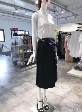 M-L穿 KOCHE X PUCCI 欧式色彩印花洋装半裙 970