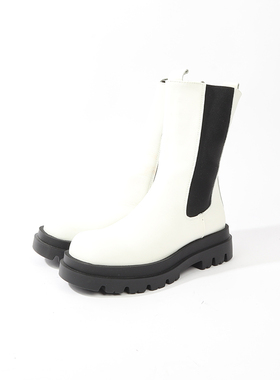 39码 EI0GHT 简约牛皮厚底短靴 766