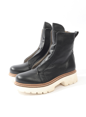 39码 PA0TRIZIA BO0NFANTI 黑色牛皮时装靴 710