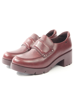 39码 CA0MPER 棕红色牛皮皮鞋 355