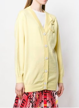 L-XL穿 BO0UTIQUE MO0SCHINO 亮黄色洋装针织衫 855